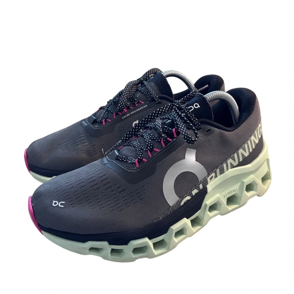 On Cloudrunner Gray Mint Pink Running Shoes Womens 10 Swiss Engineering CloudTec